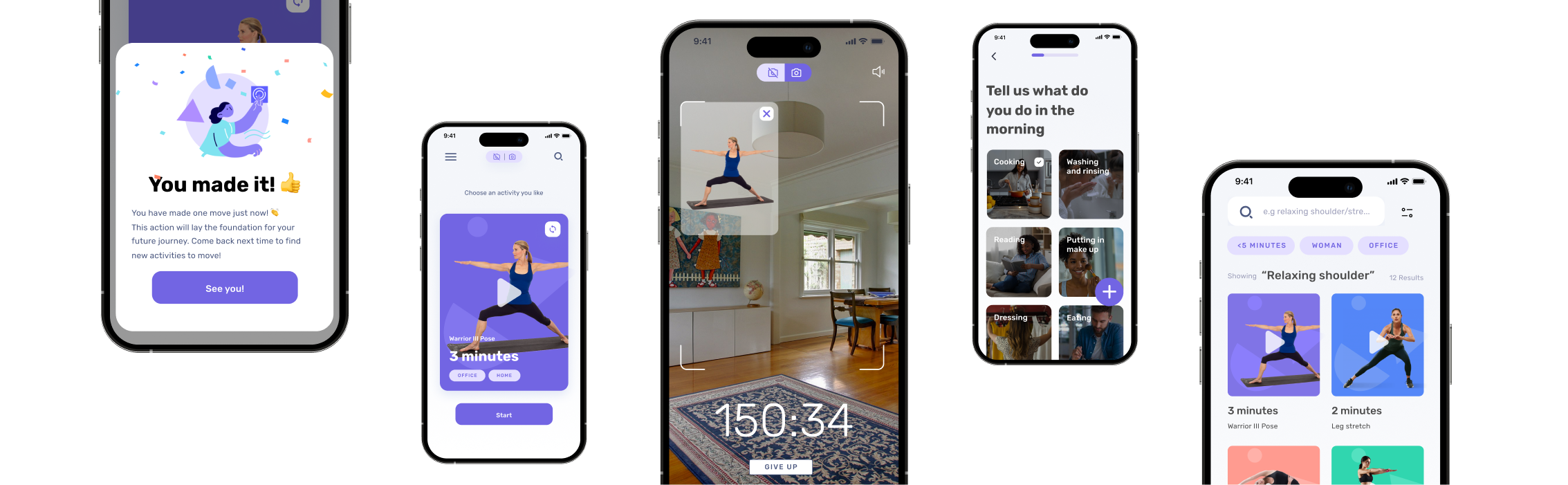 StepUp app screens showcase